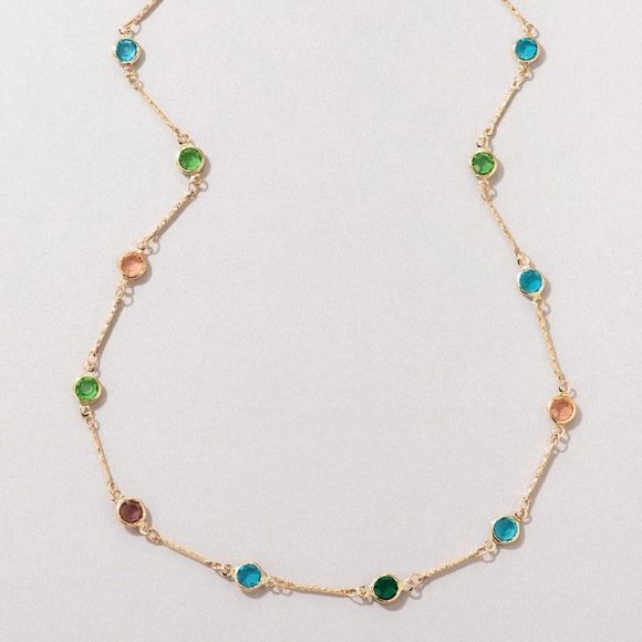 7/$35 Gold Color Chain Multi Color Crystal Rhinestone Necklace Gift For Her - Picture 3 of 6
